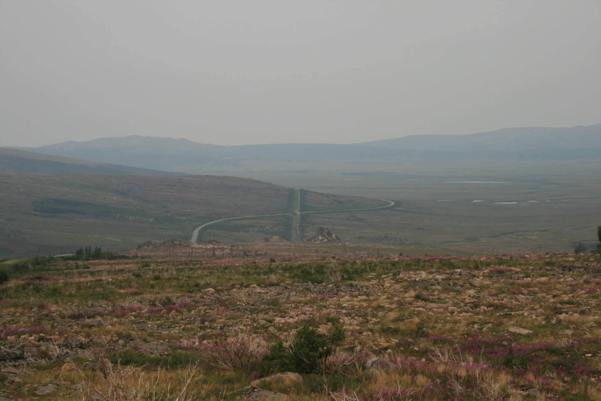 View of road with buried pipeline